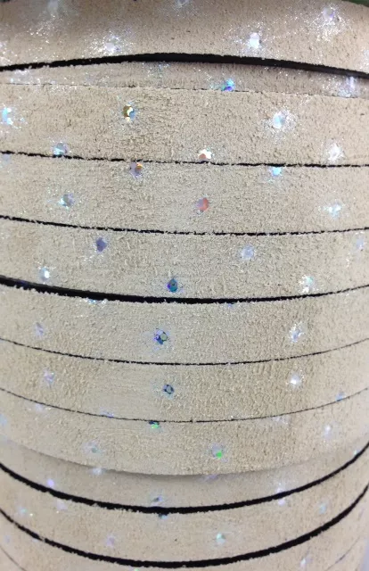 Cuir daim étoilé 10mm 5.67€ht/m - Beige