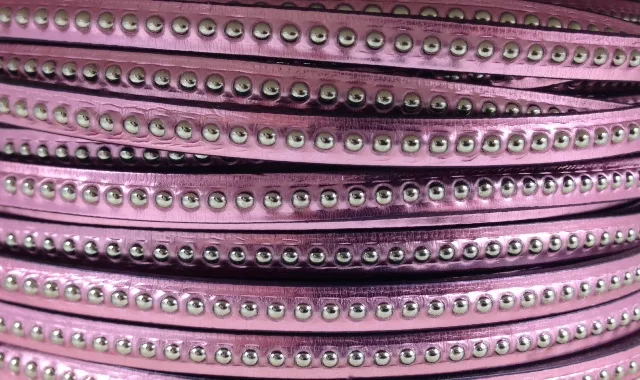 Cuir bille metalisé - Rose foncé