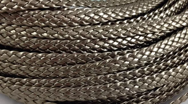 Tressé double face plat 10mm metalisés - Bronze