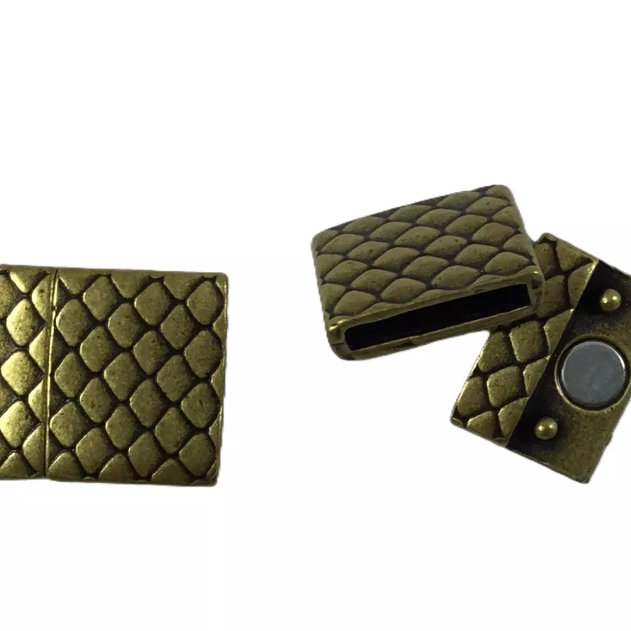 FERMOIR AIMANTE 15MM en etain MOTIF SERPENT - Bronze