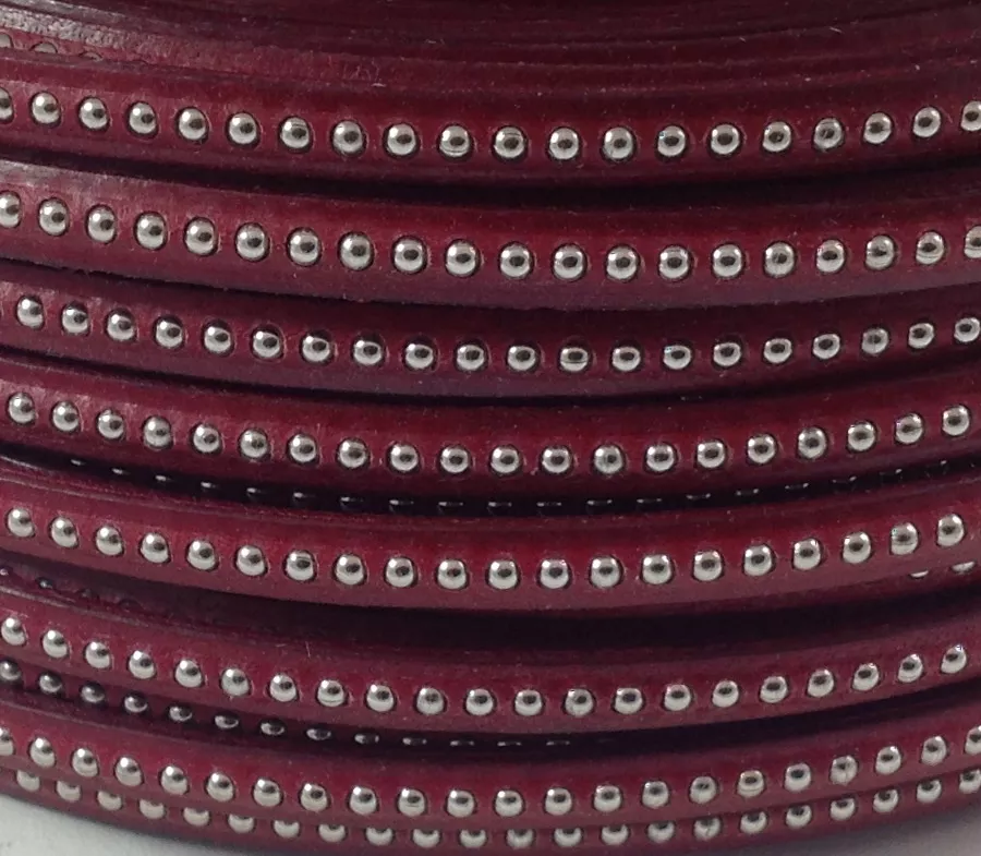 CUIR BILLES 6MM - Rouge foncé