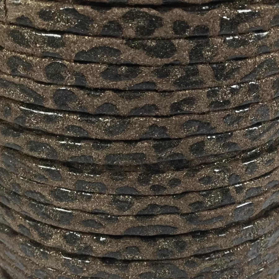 Cuir guépard 5mm doublé - Marron foncé