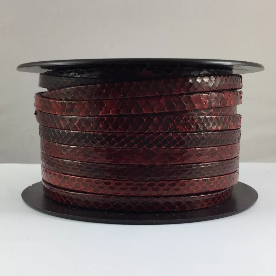 Véritable  Serpent 6mm qualité joallerie - Rouge bordeaux