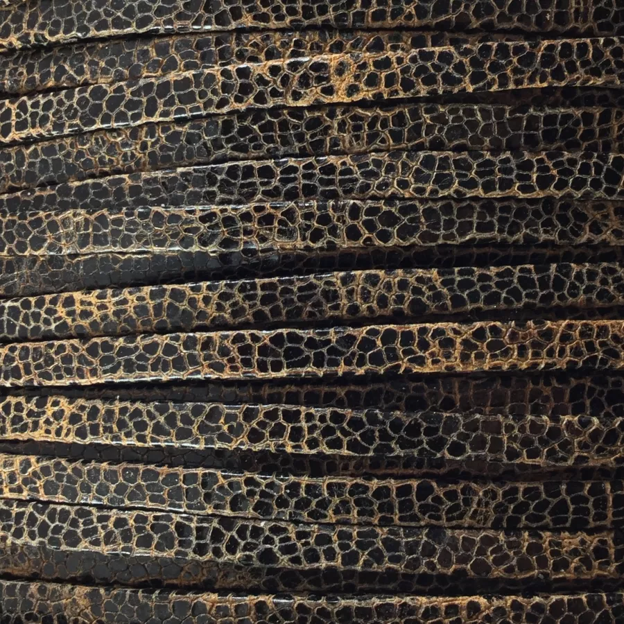 Cuir exclusivité idil motif lezard vieilli - Jaune