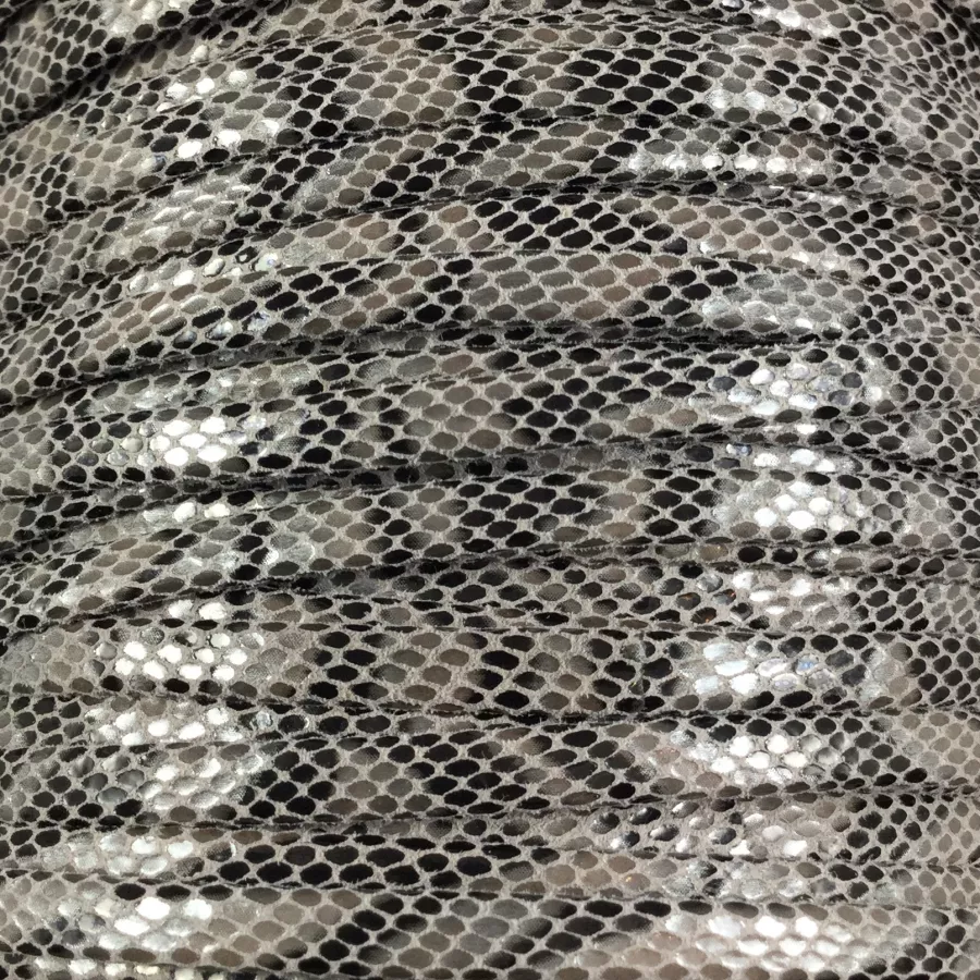 CUIR EXCLUSIVITE iDIL 5MM MOTIF REPTILE - Argent