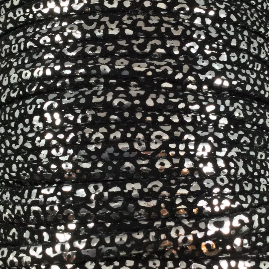 Cuir exclusivite idil 5mm baby léopard - Argent Bronze