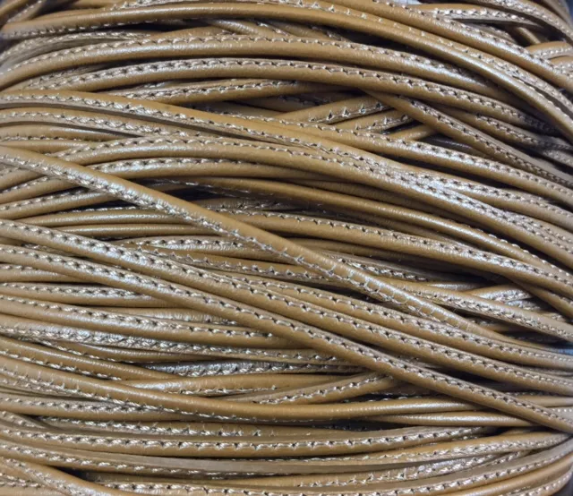 L599 Cuir cousu 1.5mm-43 COULEURS - Marron clair