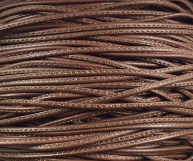 L599 Cuir cousu 1.5mm-43 COULEURS - Marron foncé