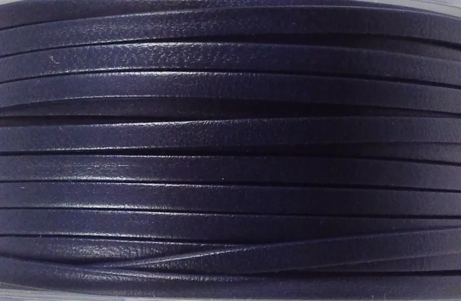 Cuir de chèvre 3mm doublé-NOUVELLES COULEURS - Bleu marine