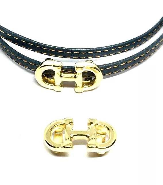 5 Passants Mors pour cuir 5mm argent vif ou antique ou or - Or