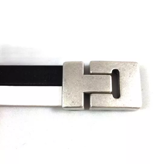 Fermoir 20mm en zamac forme H - Argent