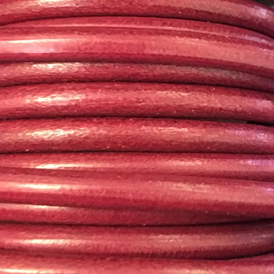 Cuir rond 5mm - Fuchsia