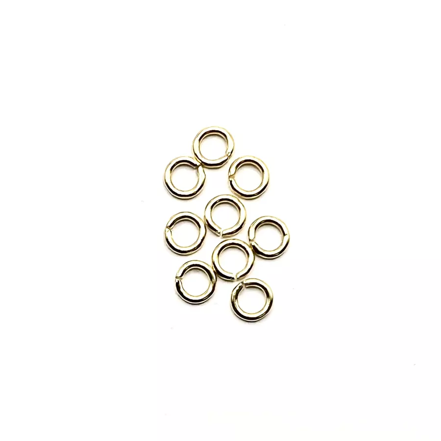 100 anneaux laiton plaqué argent antique 7mm - Or