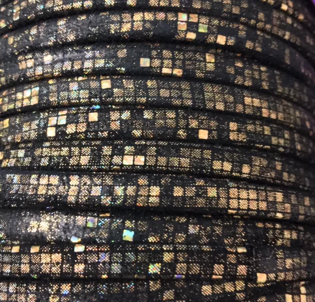 cuir 5mm Petits carreaux - Or