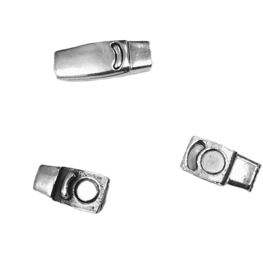 Fermoir aimanté 3mm en étain plaqué argent avec SECURITE - Argent