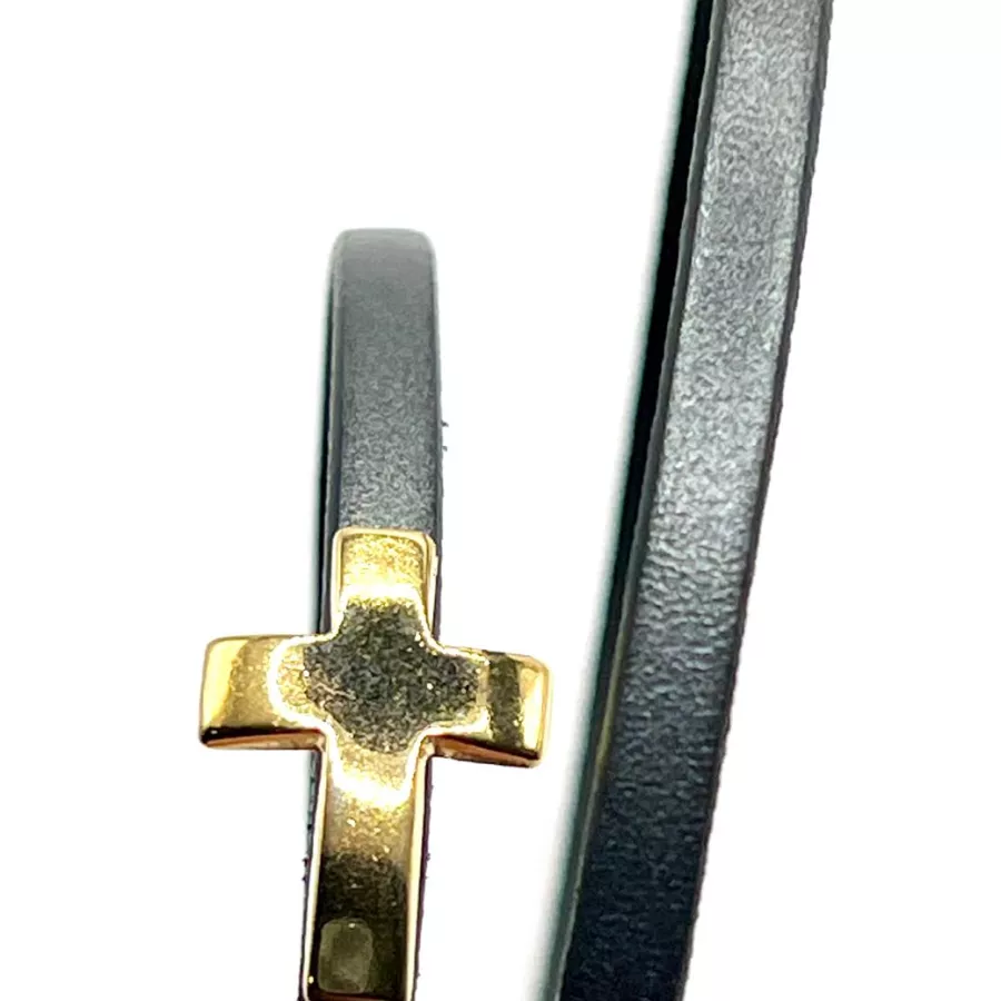 5 Passants croix pour cuir 5mm plat - Or