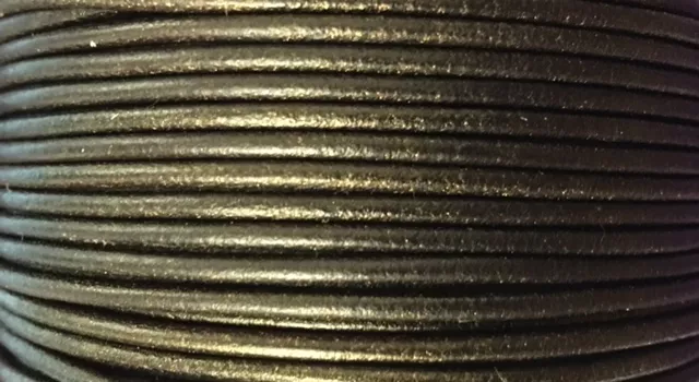 Cuir rond 2 mm couleurs pastel et métallisées - Bronze