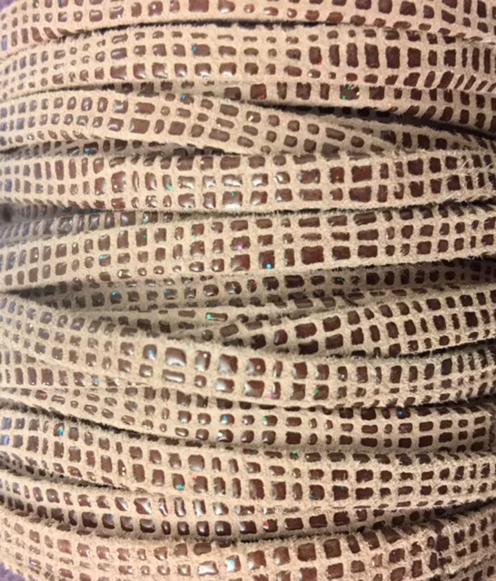 cuir 5 mm motif écossais ton sur ton - Marron clair