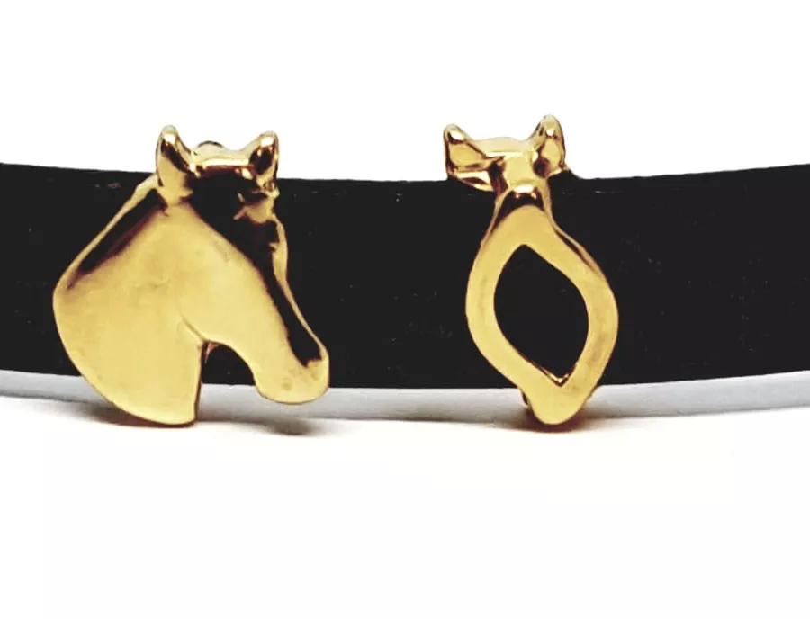 Passant tête de cheval 10mm - Or