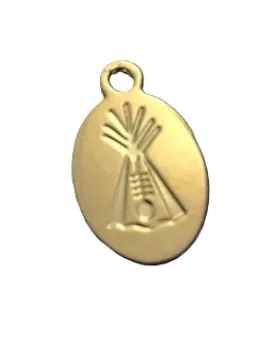 Pendant tepee en laiton plaqué argent ou or - Or