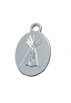 Pendant tepee en laiton plaqué argent ou or - Argent