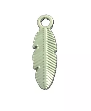 Pendant plume en laiton plaqué argent ou or - Argent