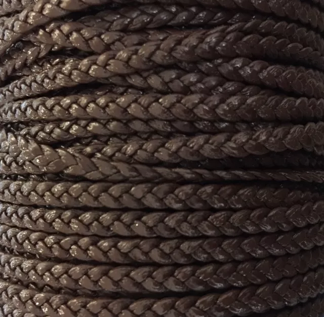 Cuir d'agneau tressé 3mm-qualité joallerie-NOUVELLES COULEURS - Marron moyen