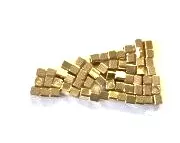 Intercalaire en laiton petit cube en argent -or-or rose - Or