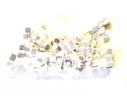 Intercalaire en laiton petit cube en argent -or-or rose - Argent