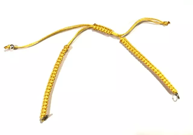bracelet macramé prêt à l'emploi - Jaune