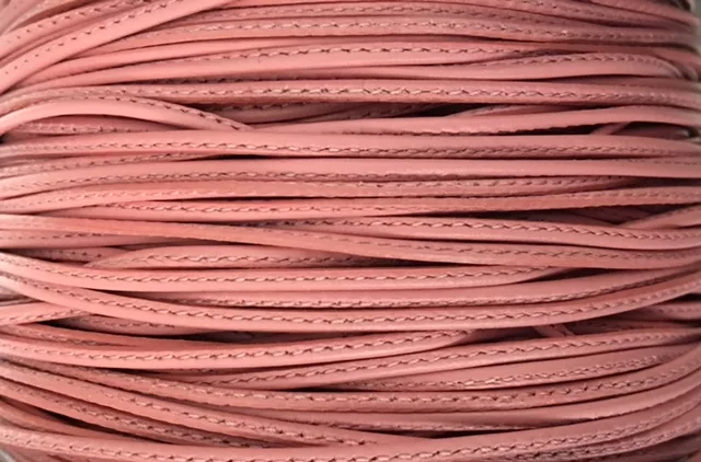 L599 Cuir cousu 1.5mm-43 COULEURS - Rose