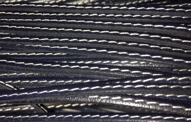 Cuir cousu 3mm - Bleu marine