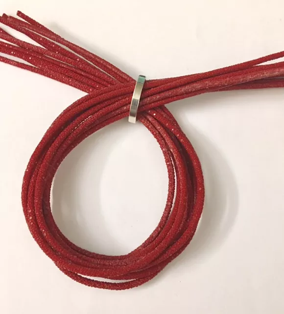 Véritable galuchat 3mm rond-pour la Joaillerie - Rouge
