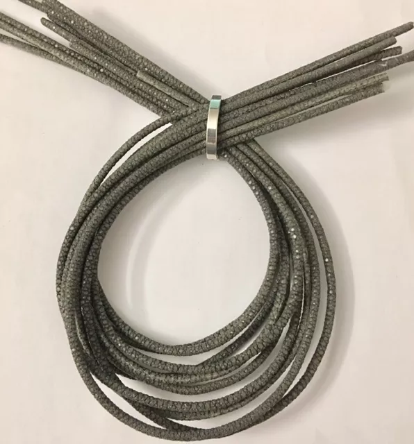 Véritable galuchat 3mm rond-pour la Joaillerie - Kaki