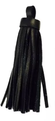 2 Pompons en cuir 6cm - Noir