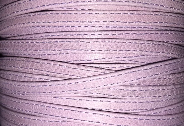 Cuir d'agneau plongé 5 mm double coutures-NOUVELLES COULEURS - Lilas