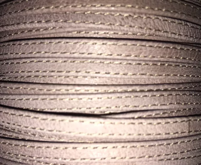 Cuir d'agneau plongé 5 mm double coutures-NOUVELLES COULEURS - Gris