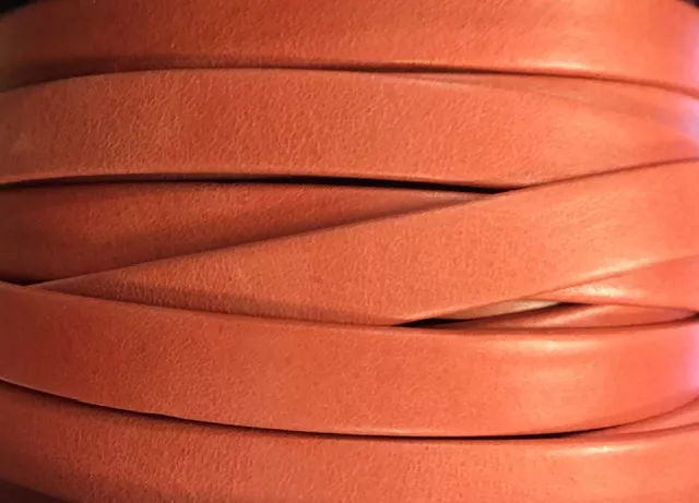 Cuir Chèvre - Plat - 10 mm - Corail