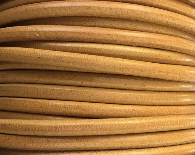 Cuir rond 5mm - Naturel