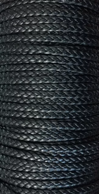 Cuir d'agneau tressé 3mm-qualité joallerie-NOUVELLES COULEURS - Bleu pétrole