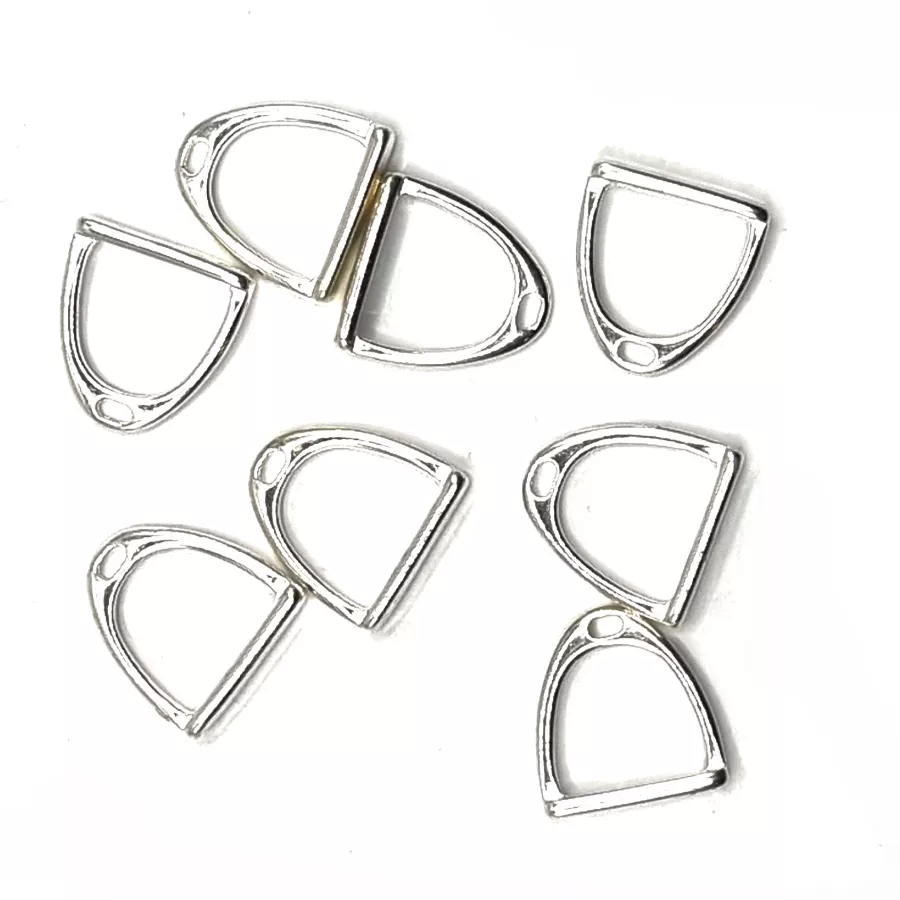 Pendant petit étrier, 14mm en argent vif ou argent antique - Argent