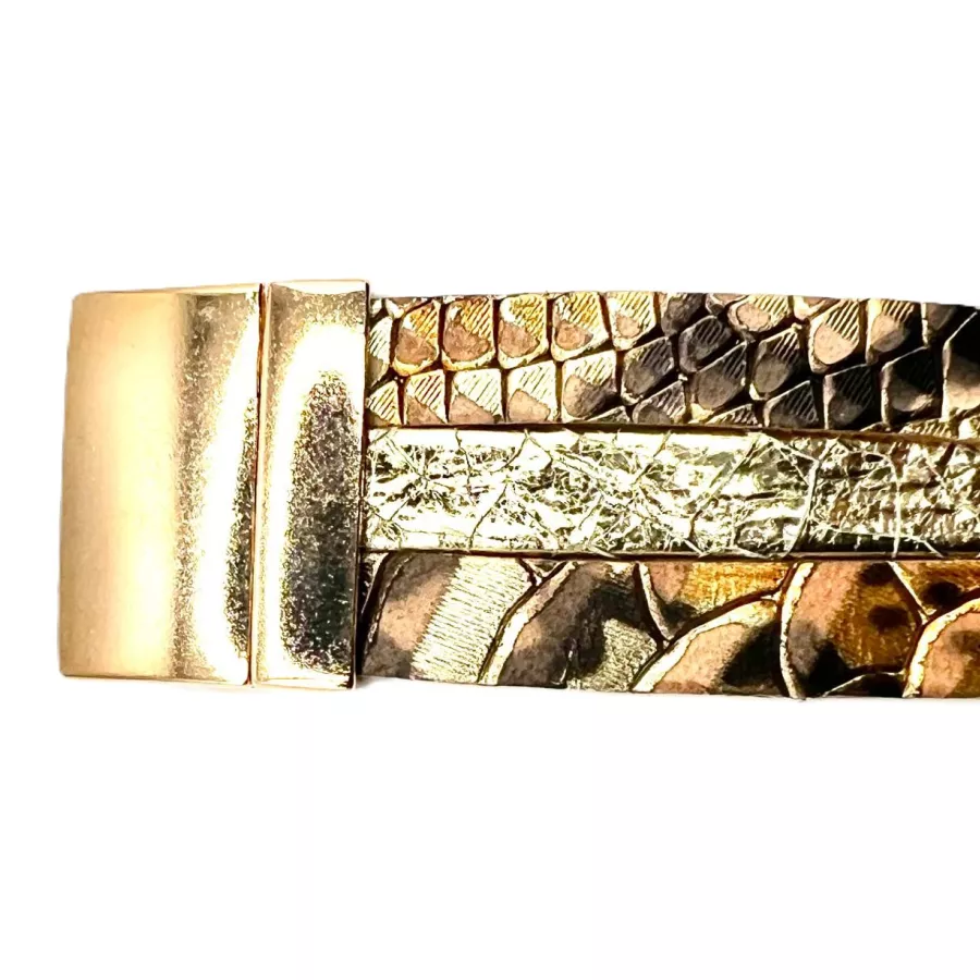 Fermoir aimanté en étain plaqué en 4  coulurs pour cuir 30mm - or rose