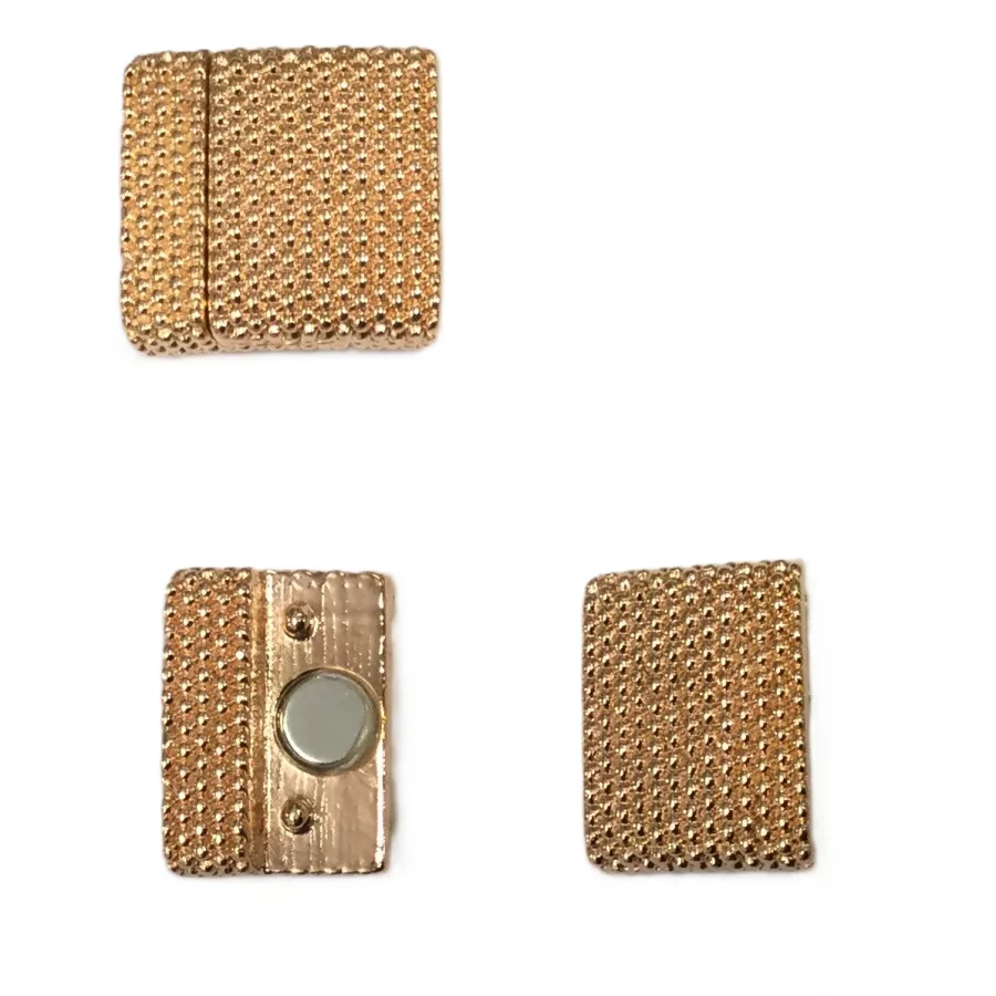 Fermoir aimanté 15mm diamanté - or rose