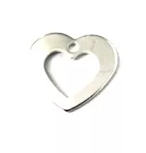 Petit cœur en laiton plaqué en France, 10 x 9 mm - Argent