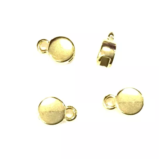 Embout rond pour cuir plat 5mm - Or