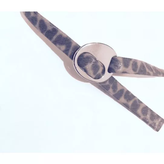 Fermoir boucle pour cuir 10mm plat - Argent antique