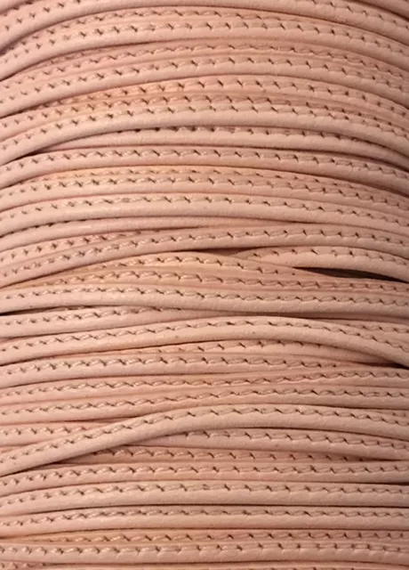 L599 Cuir cousu 1.5mm-43 COULEURS - Rose poudré