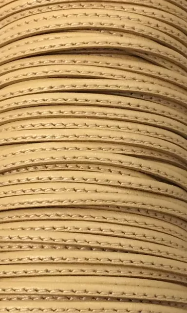 L599 Cuir cousu 1.5mm-43 COULEURS - crème