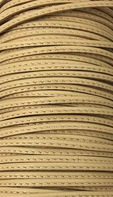 L599 Cuir cousu 1.5mm-43 COULEURS - Beige