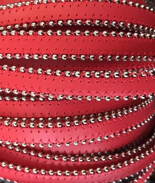 Cuir satiné ou non avec chaîne boule 10 mm-NOUVELLES COULEURS - Corail